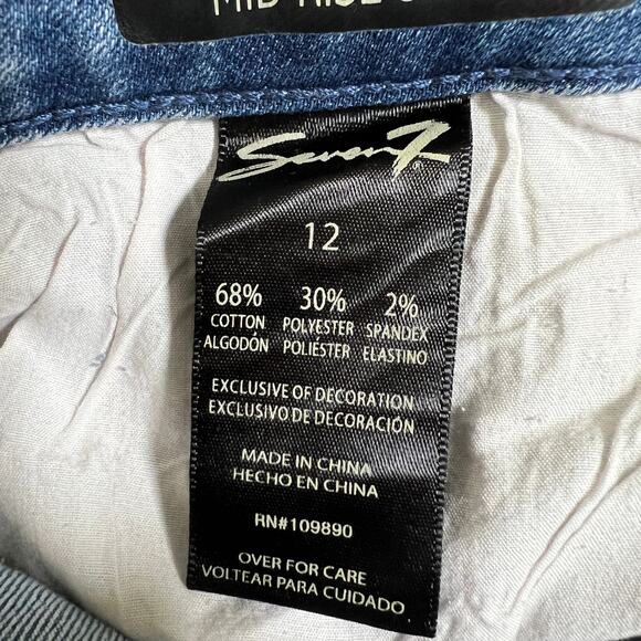 Seven7 Womens Pearl Embellished Mid Rise Skinny Jeans‎ Starling Size 12 Coquette - Picture 9 of 11